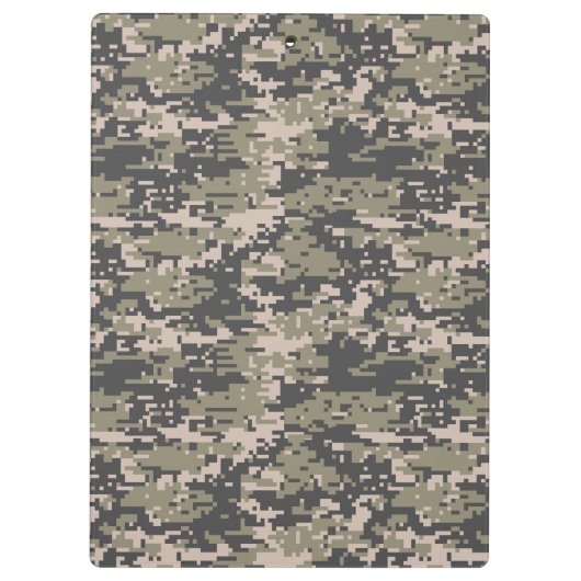 スター・ステンシルヴィンテージデジタル迷彩柄のパーソナライズ クリップボード (裏面)