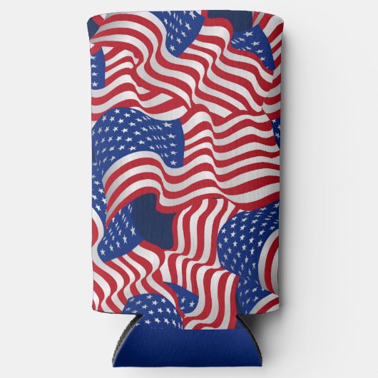 スター&ストライプお祝い スリム缶クーラー (正面)