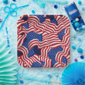 スター&ストライプお祝い ペーパープレート (パーティー)