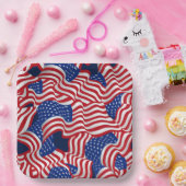 スター&ストライプお祝い ペーパープレート (パーティー)