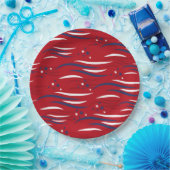 スター&ストライプお祝い ペーパープレート (パーティー)