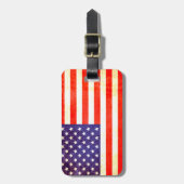 スター&ストライプアメリカフラッグブルーラゲージタグ ラゲッジタグ (正面縦)