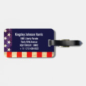 スター&ストライプアメリカフラッグブルーラゲージタグ ラゲッジタグ (裏面横)