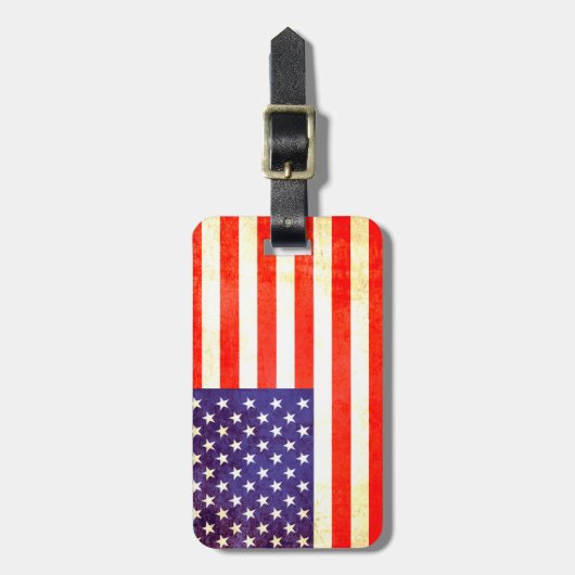 スター&ストライプアメリカフラッグラゲージタグ ラゲッジタグ (正面縦)