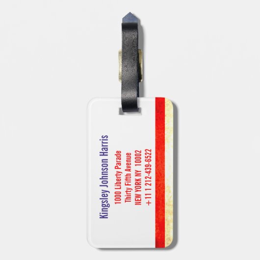 スター&ストライプアメリカフラッグラゲージタグ ラゲッジタグ (裏面縦)