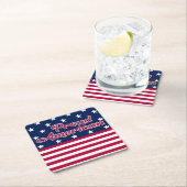スター&ストライプアメリカ合衆国誇りを持った国旗 スクエアペーパーコースター (インサイチュ)