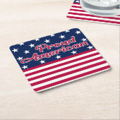 スター&ストライプアメリカ合衆国誇りを持った国旗 スクエアペーパーコースター (アングル)