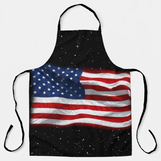 スター&ストライプアメリカ愛国的アメリカ国旗 エプロン (正面)