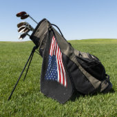 スター&ストライプアメリカ愛国的アメリカ国旗 ゴルフタオル (グリーン)