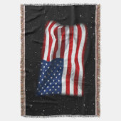 スター&ストライプアメリカ愛国的アメリカ国旗 スローブランケット (正面縦)