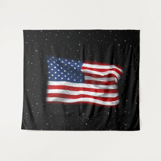 スター&ストライプアメリカ愛国的アメリカ国旗 タペストリー (正面(横))