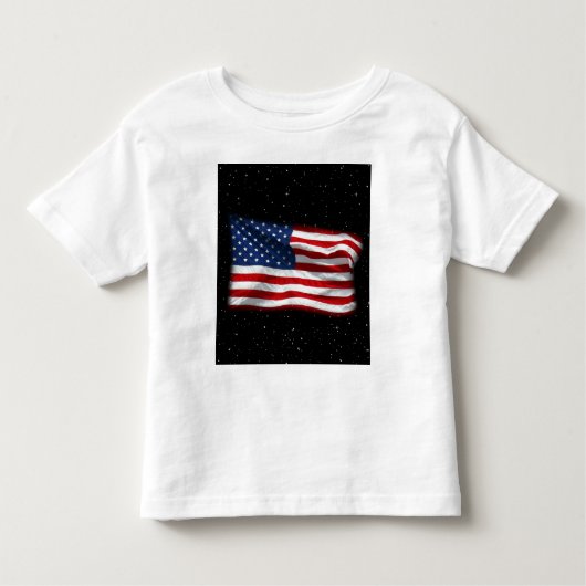 スター&ストライプアメリカ愛国的アメリカ国旗 トドラーTシャツ (正面)