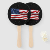 スター&ストライプアメリカ愛国的アメリカ国旗 ハンドファン (正面&裏面)