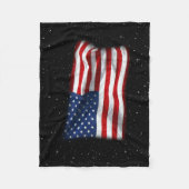 スター&ストライプアメリカ愛国的アメリカ国旗 フリースブランケット (正面)