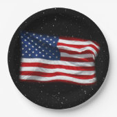 スター&ストライプアメリカ愛国的アメリカ国旗 ペーパープレート (正面)
