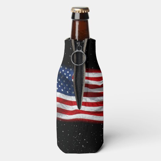 スター&ストライプアメリカ愛国的アメリカ国旗 ボトルクーラー (ボトル裏面)