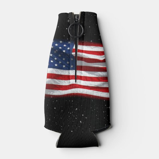 スター&ストライプアメリカ愛国的アメリカ国旗 ボトルクーラー (裏面)