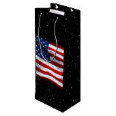 スター&ストライプアメリカ愛国的アメリカ国旗 ワインギフトバッグ (裏面アングル)