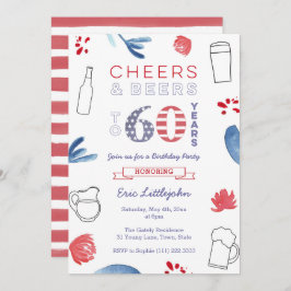 スター&ストライプオス60歳の誕生日パーティー 招待状