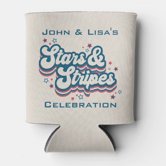 スター&ストライプクーラーボックス- 7月4日 缶クーラー (正面)