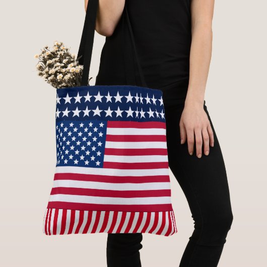 スター&ストライプシズフラッグマッシュアップトート トートバッグ (クローズアップ)