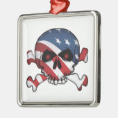 スター&ストライプスカル メタルオーナメント (左)