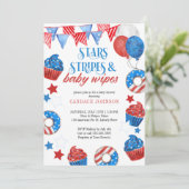 スター ストライプス アンド ... 4th of July ベビーシャワー 招待状 (スタンド正面)