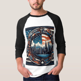 "スター・ストライプス・スタイル:トレンディなアメリカ風Tシャツ" Tシャツ