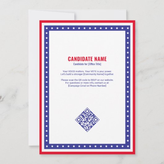 スター&ストライプズが候補政治イベントに出会う 招待状 (裏面)