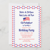 スター&ストライプズ1歳の誕生日 招待状 (正面)