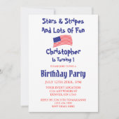 スター&ストライプズ1歳の誕生日 招待状 (正面)
