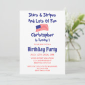 スター&ストライプズ1歳の誕生日 招待状 (スタンド正面)