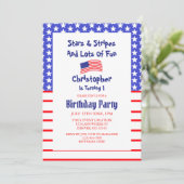 スター&ストライプズ1歳の誕生日 招待状 (スタンド正面)