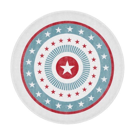 スター&ストライプズ7月4日ガラス切削盤 カッティングボード (正面)