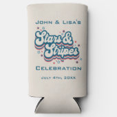 スター&ストライプズ – 7月4日 スリム缶クーラー (正面)