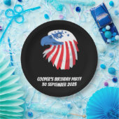 スター&ストライプズBald Eagle.名カスタマイズ/メッセージ ペーパープレート (パーティー)