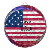 スター&ストライプデザイン&ラブ:アメリカの愛国心ある国 ダーツボード (正面)