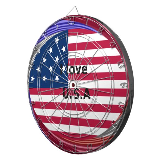 スター&ストライプデザイン&ラブ:アメリカの愛国心ある国 ダーツボード (正面右)
