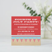 スター&ストライプバナー7月4日招待状 招待状 (スタンド正面)