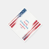 スター&ストライプファミリーバーベキュー7月お祝い4日 スタンダードカクテルナプキン (角)