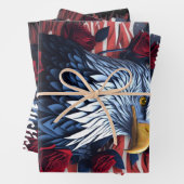 スター&ストライプフリーダムフォーエバーイーグルアメリカン ラッピングペーパーシート (インサイチュ)