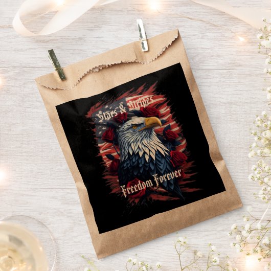 スター&ストライプフリーダムフォーエバーイーグル米国国旗 フェイバーバッグ (クリップ留めされた状態)