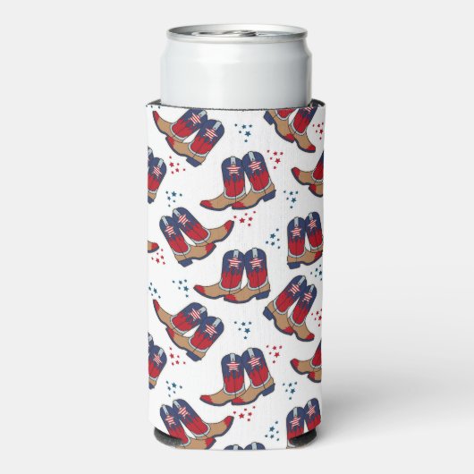 スター、ストライプブーツ&カウボーイブーツ スリム缶クーラー (Seltzer裏面)