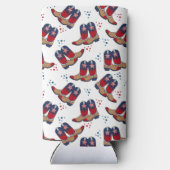 スター、ストライプブーツ&カウボーイブーツ スリム缶クーラー (裏面)