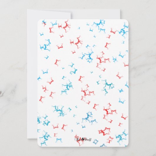 スター&ストライプ軍隊父の日のフォトカード 招待状 (裏面)