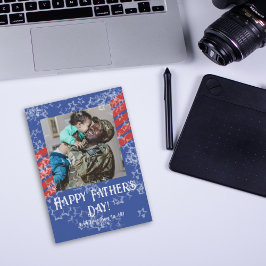 スター&ストライプ軍隊父の日のフォトカード 招待状