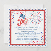 スター&ストライプ7月4日パーティの招待状 招待状 (正面)