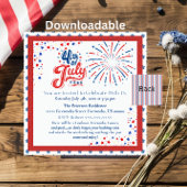 スター&ストライプ7月4日パーティの招待状 招待状