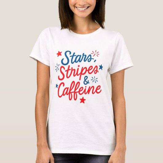 スター ストライプ カフェイン Tシャツ (正面)