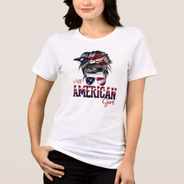 スター、ストライプ、サス:オールアメリカン・ガール トライブレンドTシャツ